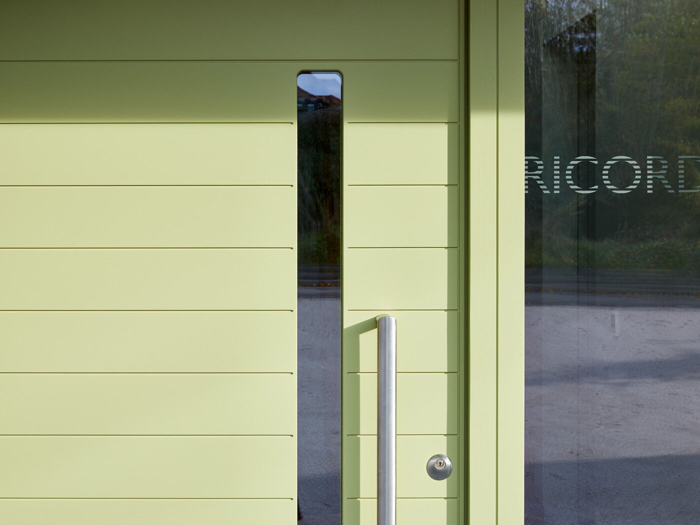 If you like the idea of glass panelling but are concerned about privacy, you can choose sandblasted glass instead