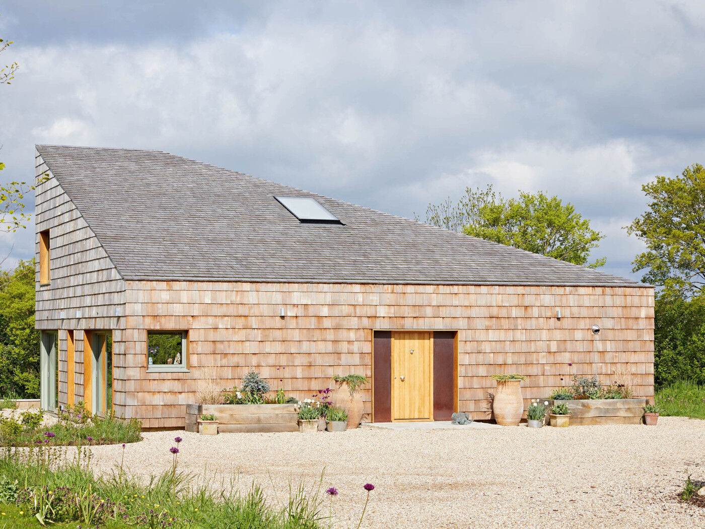passive house in oak shingle house