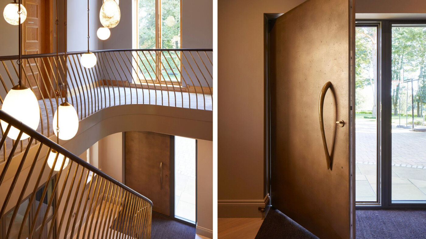 Vintage bronze door with a bronze handle