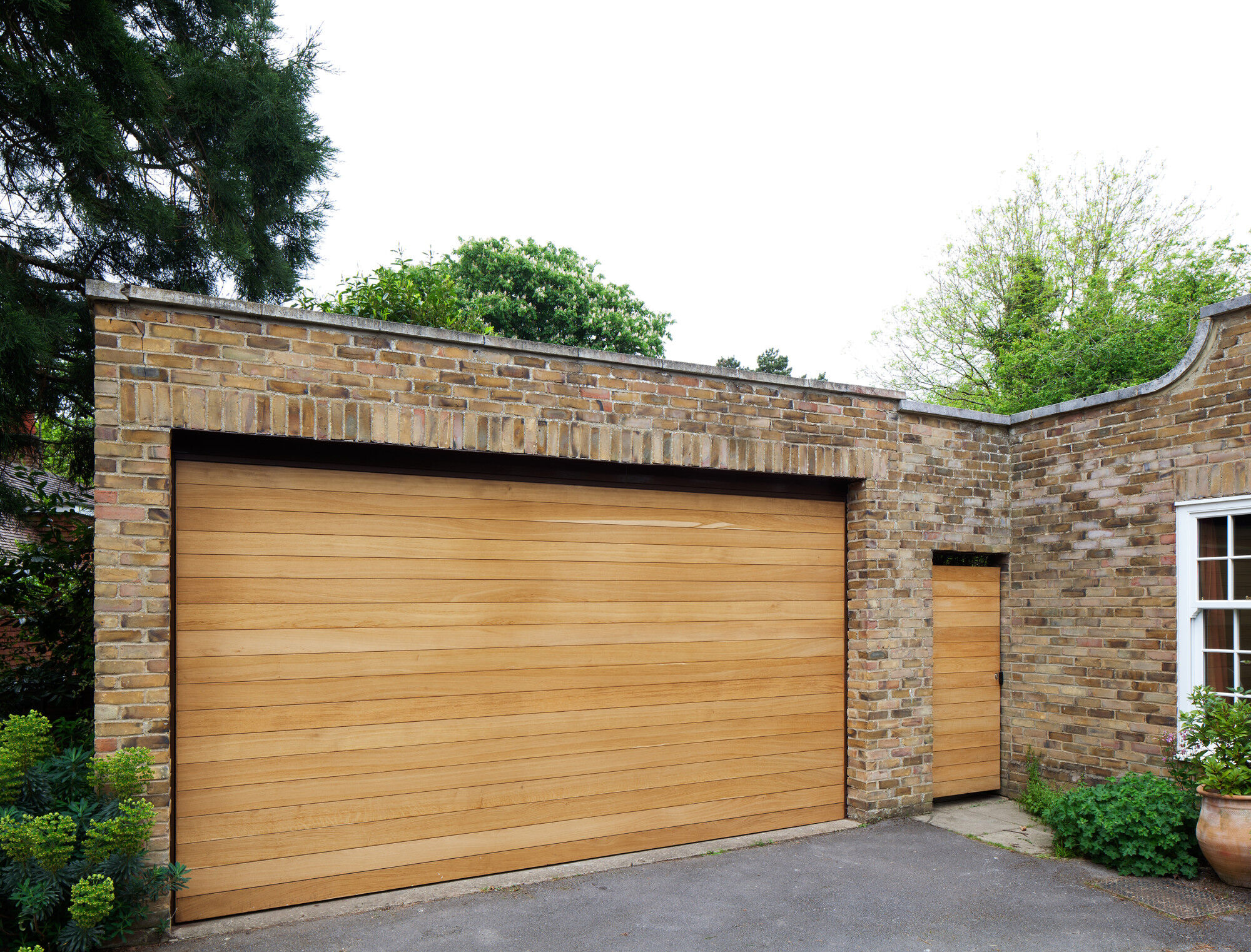 Garage door in oak