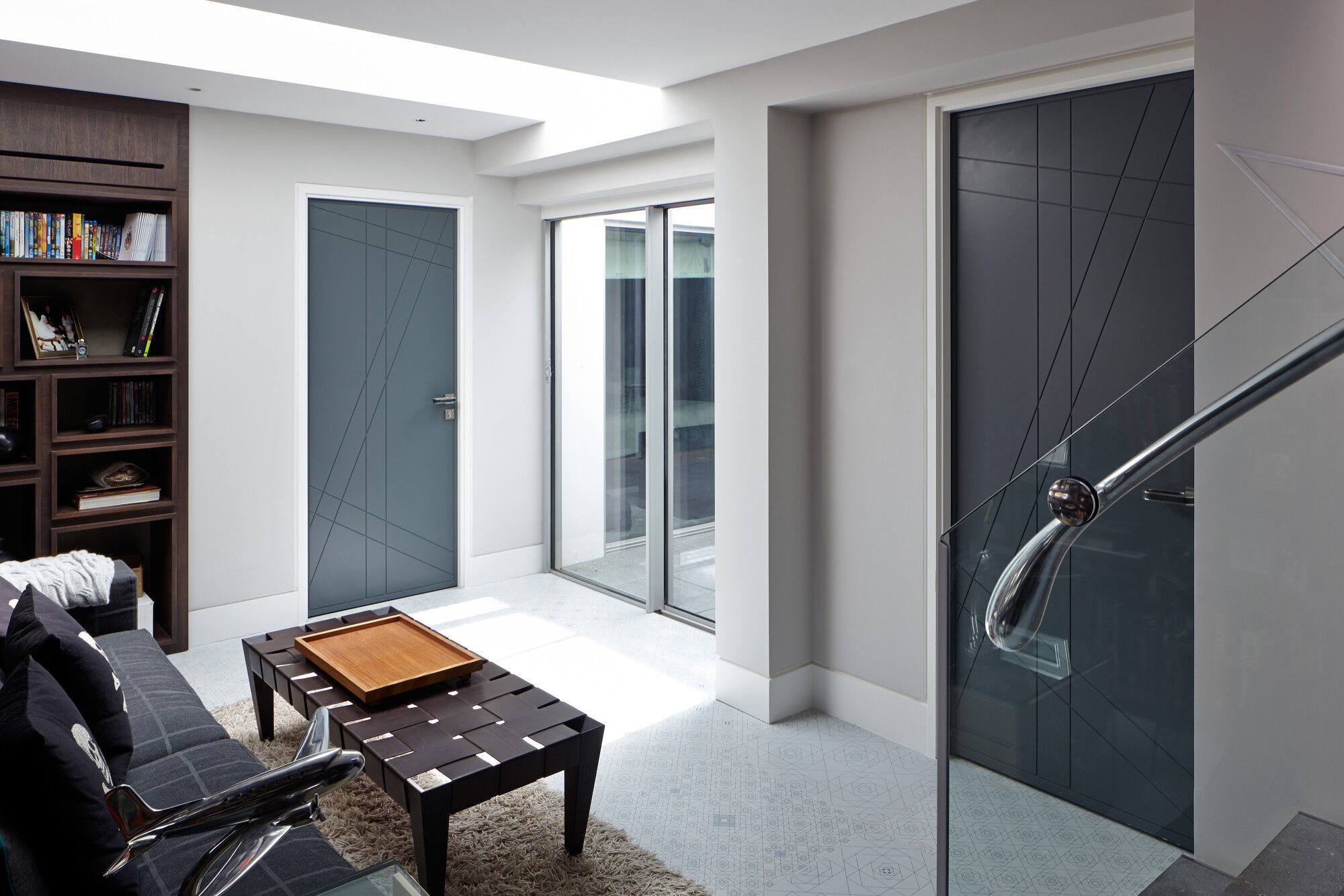 Root internal door in RAL grey